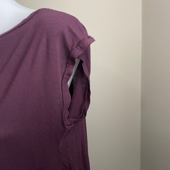 Wilfred Criss-Cross / Open Back Women's Short Sleeve Plum Tee Size Small - Picture 3 of 10